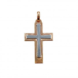 Золотой крестик красного с белым цвета 01-200841532