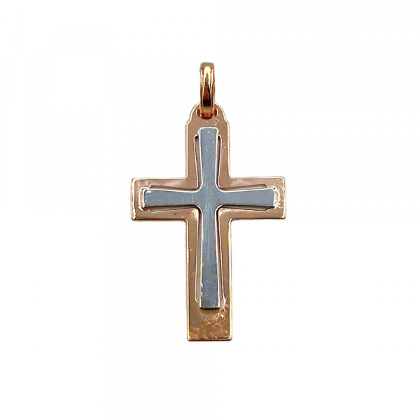 Золотой крестик красного с белым цвета