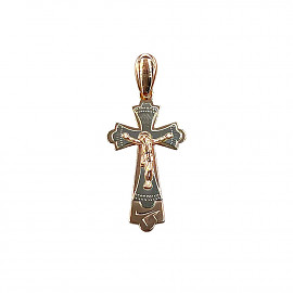 Хрестик з золота червоного з білим кольору 01-200875332
