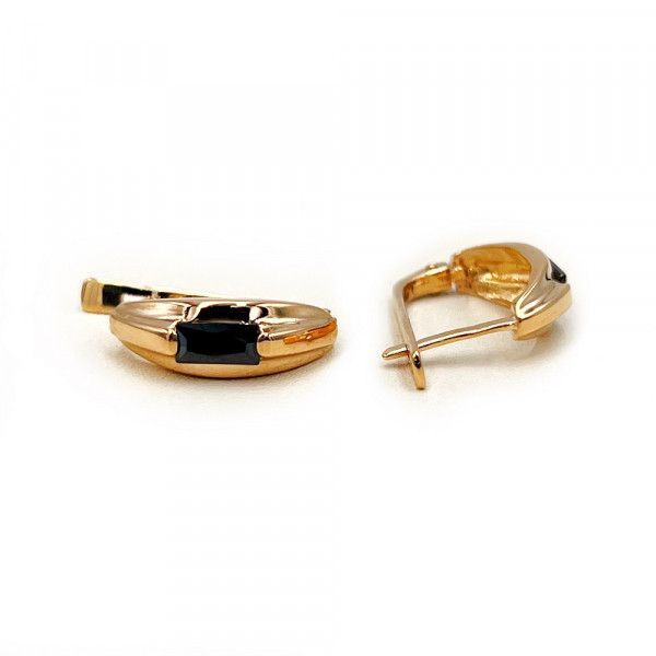 Золотые серьги с цирконом