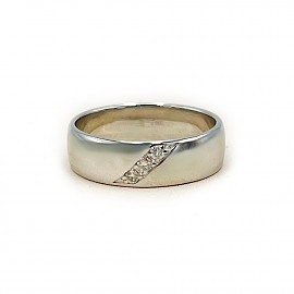 Каблучка з золота у білому кольорі з жовтими діамантами 01-200918332