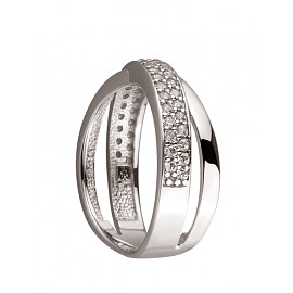 Каблучка з золота білого кольору з цирконом