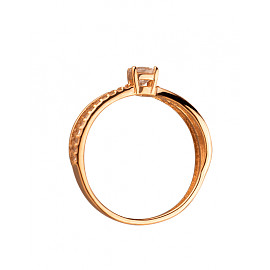 Кольцо из золота красного цвета с цирконом
