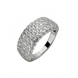 Каблучка з білого золота з цирконом 01-200130033