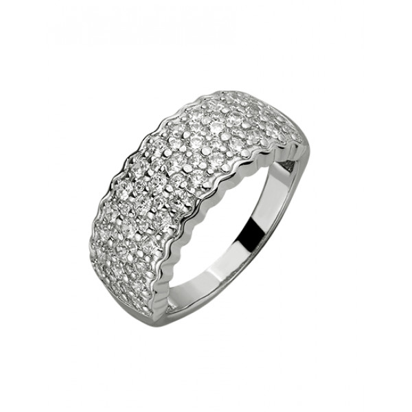 Каблучка з білого золота з цирконом