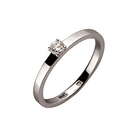 Кольцо из золота в белом цвете с белым бриллиантом 01-200202533