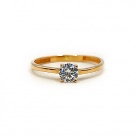 Кольцо из красного золота с цирконом 01-200214033