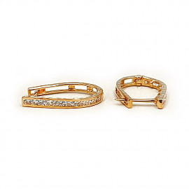 Серьги из золота красного цвета с цирконом 01-200599833