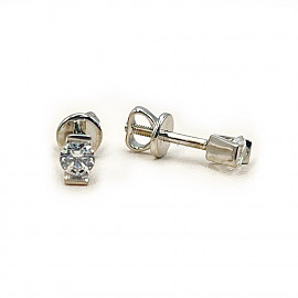 Серьги из золота в белом цвете с цирконом 01-200602933