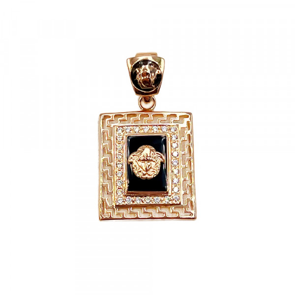 Кулон з золота червоного кольору з цирконом