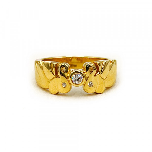 Кольцо из золота с белыми бриллиантами