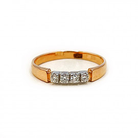 Золота каблучка з білими діамантами 01-200799733