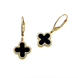 Золотые серьги желтого цвета с цирконом 01-200806133