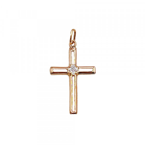 Золотий хрестик з цирконом