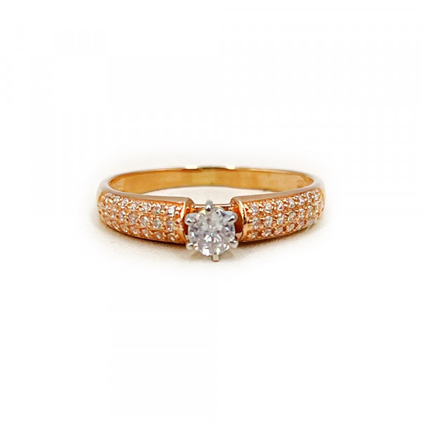 Золотое кольцо с цирконом