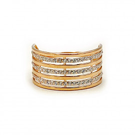 Золота каблучка червоного кольору з цирконом 01-200890133