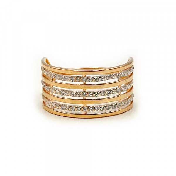 Золота каблучка червоного кольору з цирконом