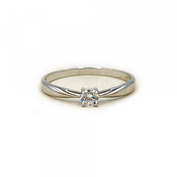 Кольцо из белого золота с цирконом