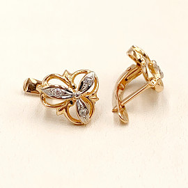 Золотые серьги с цирконом 01-200383534