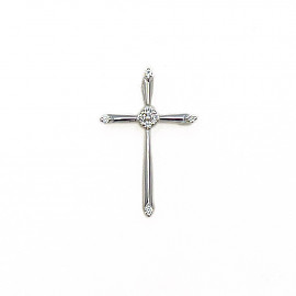 Золотой крестик с белыми бриллиантами 01-200781834