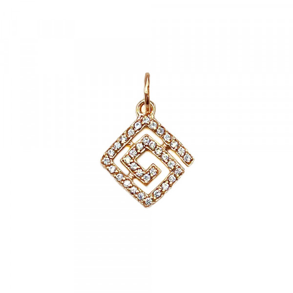 Кулон з золота у червоному кольорі з цирконом