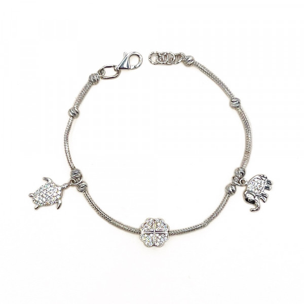 Браслет з білого золота з цирконом