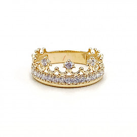 Золотое кольцо с цирконом 01-19214935
