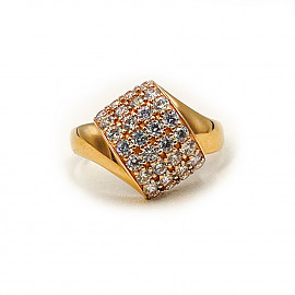 Каблучка з золота червоного кольору з цирконом 01-200196535