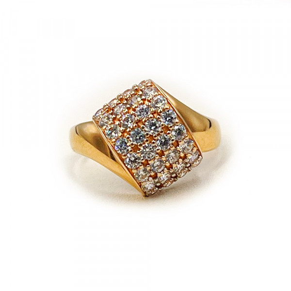 Каблучка з золота червоного кольору з цирконом