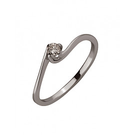 Кольцо из золота в белом цвете с желтым бриллиантом 01-200209435