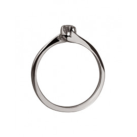 Кольцо из золота в белом цвете с желтым бриллиантом