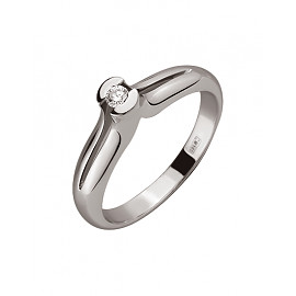 Золотое кольцо в белом цвете с белым бриллиантом 01-200220435