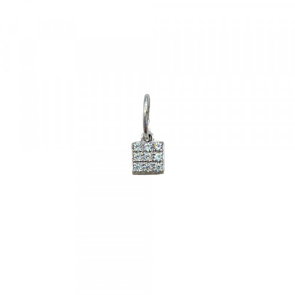 Кулон из золота белого цвета с цирконом