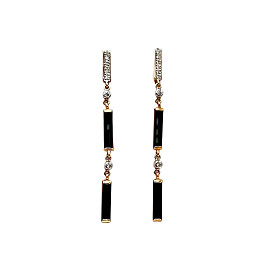 Серьги из золота в красном с белым цвете с цирконом 01-200338935