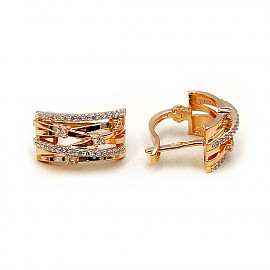 Сережки з золота червоного кольору з цирконом 01-200794335
