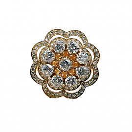 Каблучка з золота у червоному з білим кольорі з цирконом 01-200819835