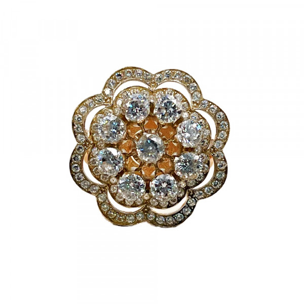 Каблучка з золота у червоному з білим кольорі з цирконом