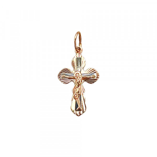 Золотий хрестик червоного з білим кольору