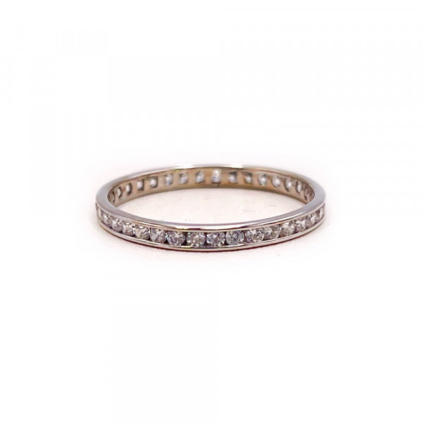 Золота каблучка білого кольору з цирконом