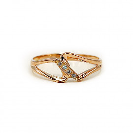 Каблучка з золота у червоному кольорі з цирконом 01-200867435