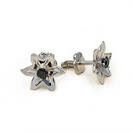 Серьги из белого золота с цирконом 01-200934235