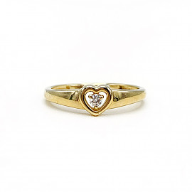 Золотое кольцо желтого цвета с желтым бриллиантом