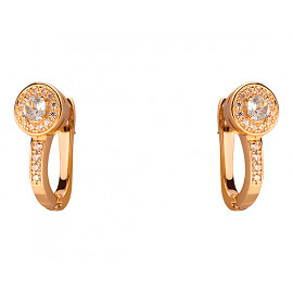 Сережки з золота у червоному кольорі з цирконом 01-200104736