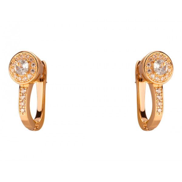 Сережки з золота у червоному кольорі з цирконом