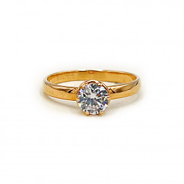 Кольцо из красного золота с цирконом 01-200135136