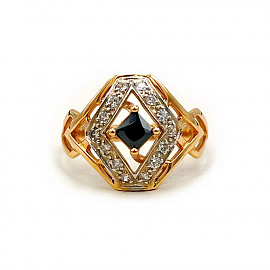 Золотое кольцо с цирконом 01-200179036