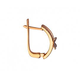 Золоті сережки у червоному з білим кольорі з цирконом