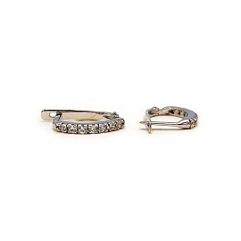 Серьги из белого золота с цирконом 01-200359836