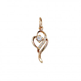 Золотий кулон з цирконом 01-200809036