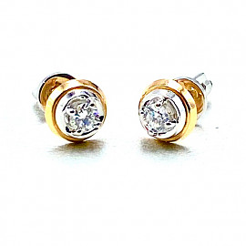 Сережки з золота з білими діамантами 01-200817936